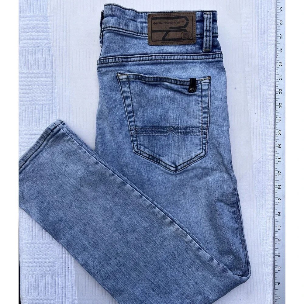 Buffalo David Bitton Ash-X Slim Stretch Jeans Men’s 32x30 Light Wash Denim